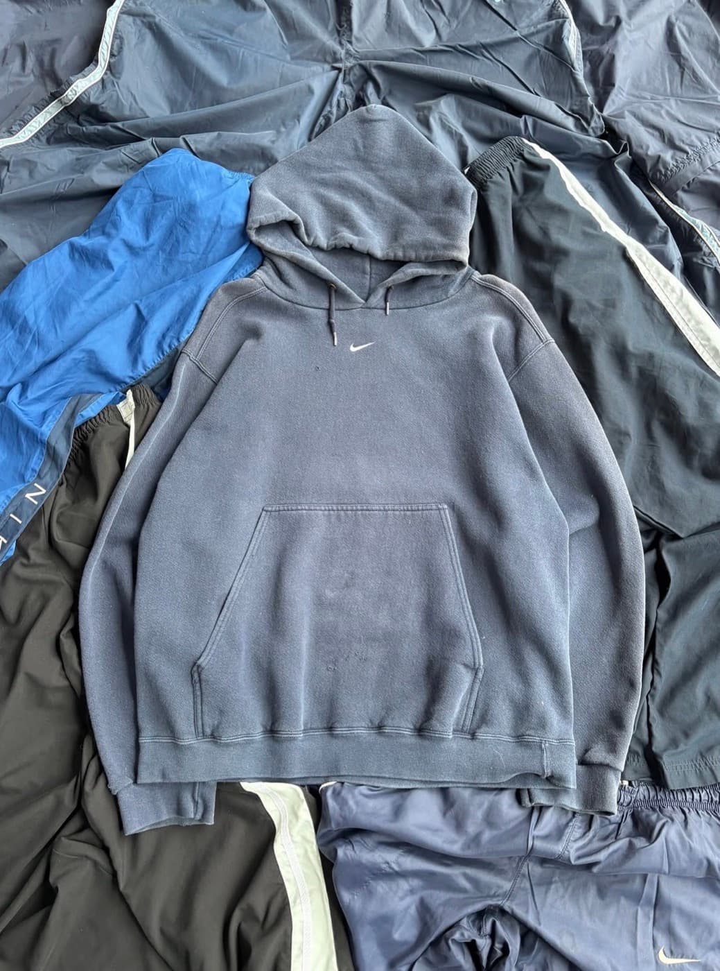 A vintage Nike hoodie being analysed
